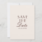 Classy Chocolate Brown Ivory Old Money Wedding Save The Date (Vorderseite)