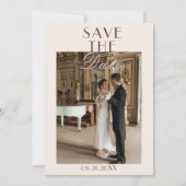 Classy Chocolate Brown Old Money Photo Wedding Save The Date (Vorderseite)