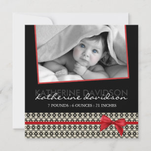 Classy Christmas Birth Announcement Foto Card Feiertagskarte