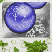 Classy Christmas Blue Silver Grau Küchentuch (Gefaltet)