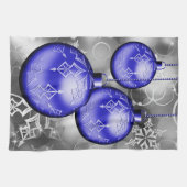 Classy Christmas Blue Silver Grau Küchentuch (Horizontal)