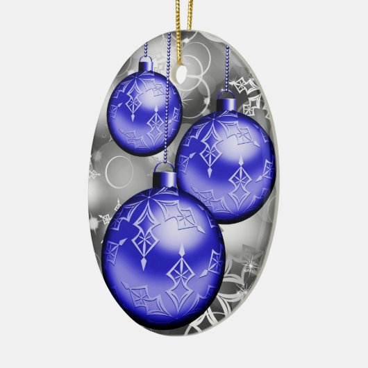 Classy Christmas Blue Silver Gray Ornament (Links)