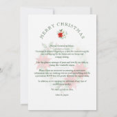 Classy Christmas Floral Monogram Heart Initials Save The Date (Rückseite)