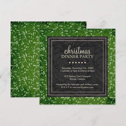Classy Christmas Party Einladung (Vorne/Hinten)