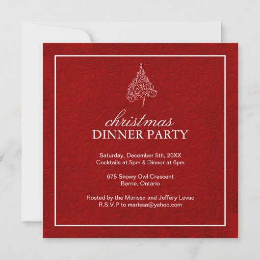 Classy Christmas Party Invitation Einladung (Vorderseite)