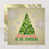 Classy Christmas Tree Party Einladung (Vorne/Hinten)