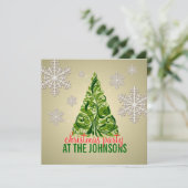Classy Christmas Tree Party Einladung (Stehend Vorderseite)