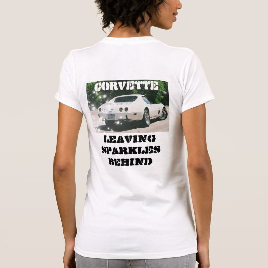 Classy Classic 1975 White Corvette Stingray T-Shirt (Rückseite)