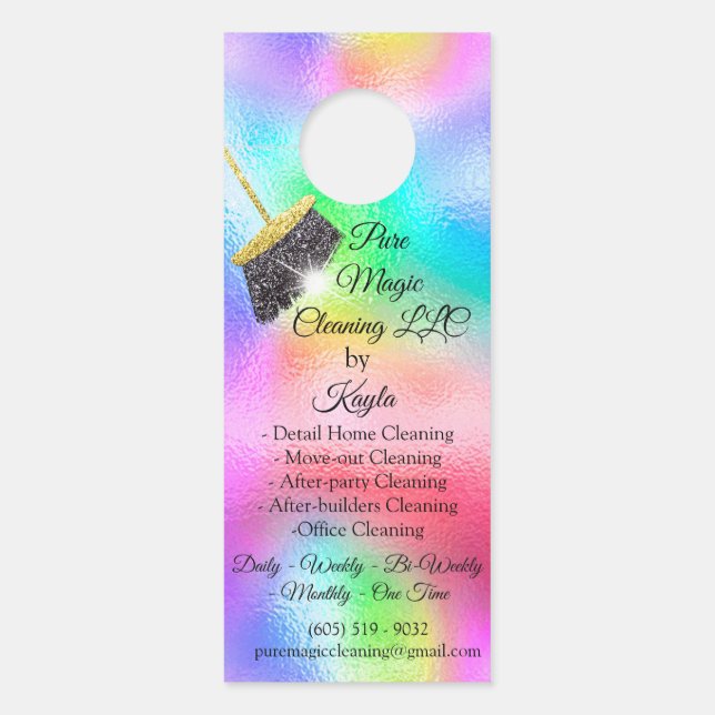 Classy Cleaning Service Move-out Holograph Gold Türanhänger (Vorderseite)