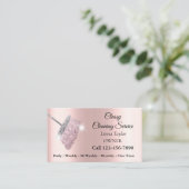 Classy Cleaning Service Silber Rosa Visitenkarte (Stehend Vorderseite)