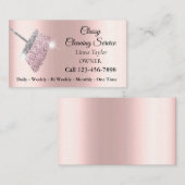 Classy Cleaning Service Silber Rosa Visitenkarte (Vorne/Hinten)