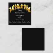 Classy Cleaning Services Gold Logo Maid Black Lux Quadratische Visitenkarte (Vorne/Hinten)