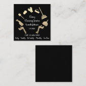 Classy Cleaning Services Gold Logo Maid Black Vip Quadratische Visitenkarte (Vorne/Hinten)