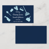 Classy Cleaning Services Gold Logo Maid Blau Visitenkarte (Vorne/Hinten)