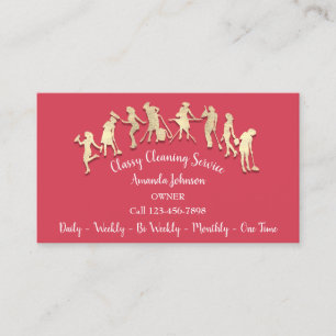 Classy Cleaning Services Gold Logo Maid Candy Visitenkarte