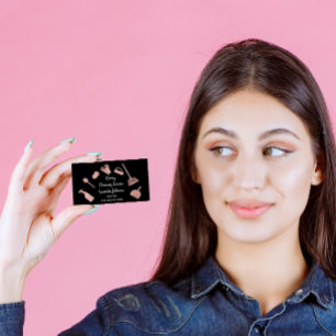 Classy Cleaning Services Gold Logo Maid Rosa Rose Visitenkarte