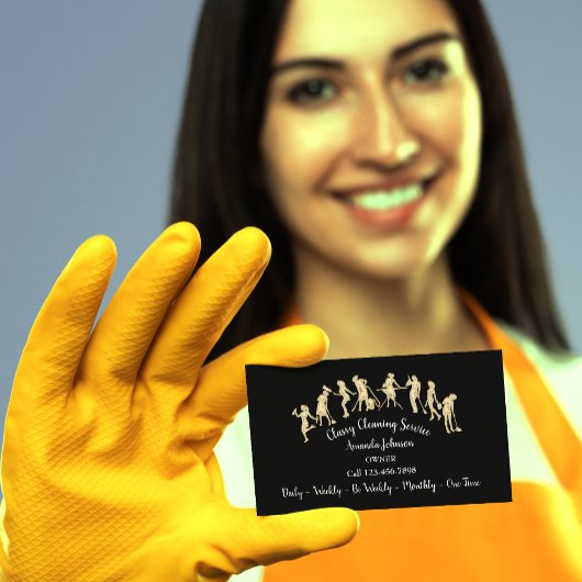 Classy Cleaning Services Gold-Logo-Maid Visitenkarte