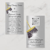 Classy Cleaning Services House Behalte QRCode Gold Visitenkarte (Vorne/Hinten)