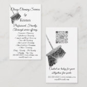 Classy Cleaning Services House Behalte QRCode Gray Visitenkarte (Vorne/Hinten)