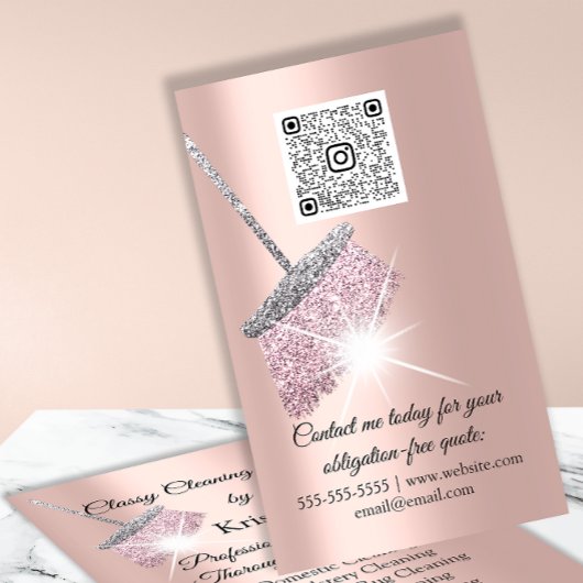 Classy Cleaning Services House Behalte QRCode-Logo Visitenkarte