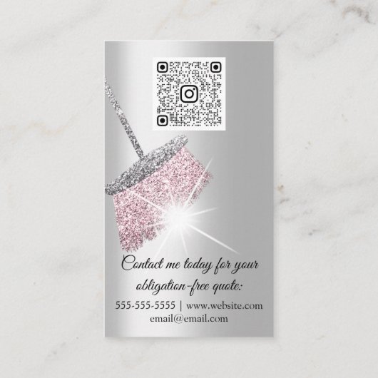 Classy Cleaning Services House Behalte QRCode-Rose Visitenkarte (Rückseite)