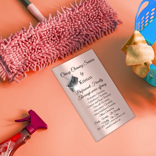 Classy Cleaning Services House Behaltend Rose QRCo Visitenkarte