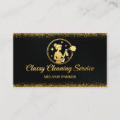 Classy Cleaning Services Logo Maid gold Visitenkarte (Vorderseite)