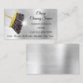 Classy Cleaning Services Silver Gold Glitzer Black Visitenkarte (Vorne/Hinten)