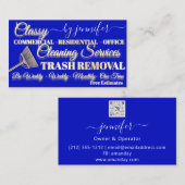 Classy Cleaning Trash Removal Maid Gold Logo QR Visitenkarte (Vorne/Hinten)