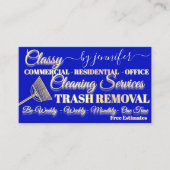 Classy Cleaning Trash Removal Maid Gold Logo QR Visitenkarte (Vorderseite)