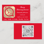 Classy Clearing Dienstmädchen Gold Groom Logo Rot Visitenkarte (Vorne/Hinten)