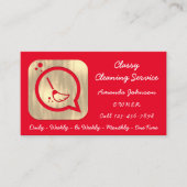 Classy Clearing Dienstmädchen Gold Groom Logo Rot Visitenkarte (Vorderseite)