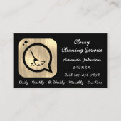 Classy Clearing Dienstmädchen Gold Groom Logo Schw Visitenkarte (Vorderseite)