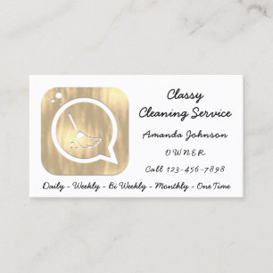 Classy Clearing Dienstmädchen Gold Groom Logo Visitenkarte