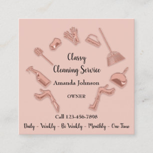 Classy Clearing Service Gold Logo Haushaltshilfe P Quadratische Visitenkarte