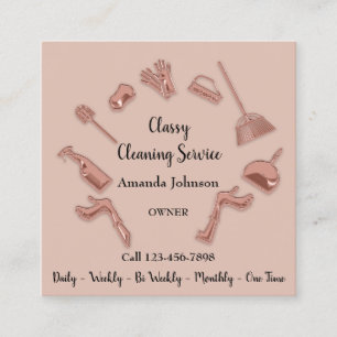 Classy Clearing Service Gold Logo Maid House VIP Quadratische Visitenkarte