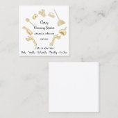 Classy Clearing Service House Logo Maid Gold Weiß Quadratische Visitenkarte (Vorne/Hinten)