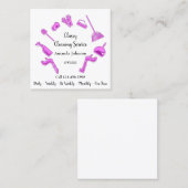 Classy Clearing Service House Logo übers Ofen Rosa Quadratische Visitenkarte (Vorne/Hinten)