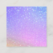 Classy Clearing Services Holograph Blue Glitzer Quadratische Visitenkarte (Rückseite)