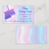 Classy Clearing Services Holograph Blue Glitzer Visitenkarte (Vorne/Hinten)
