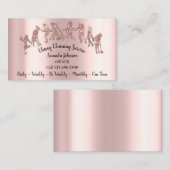 Classy Clearing Services Logo Maid Rose Glitzer Visitenkarte (Vorne/Hinten)