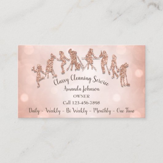 Classy Clearing Services Logo Rose Gold Visitenkarte (Vorderseite)