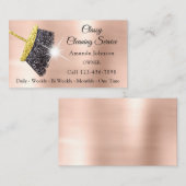 Classy Clearing Services Rose Gold Glitzer Black Visitenkarte (Vorne/Hinten)