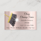 Classy Clearing Services Rose Gold Glitzer Grau Visitenkarte (Vorderseite)