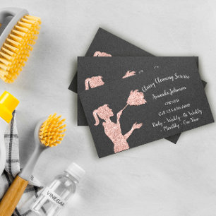 Classy Clearing Services Rose Logo Maid Kraft Glam Visitenkarte