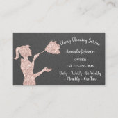 Classy Clearing Services Rose Logo Maid Kraft Glam Visitenkarte (Vorderseite)