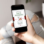 Classy Cocktail Green & Red Bachelorette Wochenend Einladung
