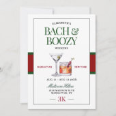 Classy Cocktail Grün & Rot Bach & Boozy Weekend Einladung (Vorderseite)