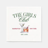 Classy Cocktails Green & Red Girl's Club Serviette (Vorderseite)