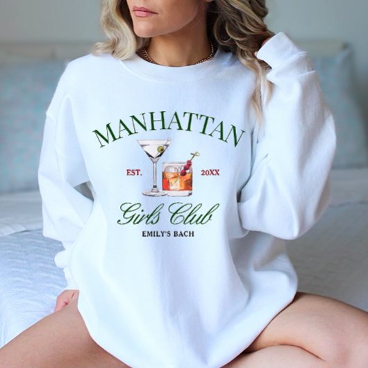 Classy Cocktails Green & Red Girl's Club Sweatshirt